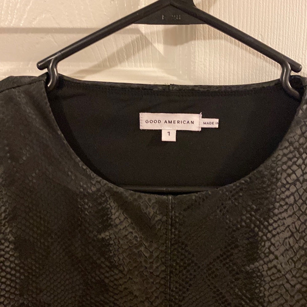 Faux Black snakeskin, long sleeved Bodysuit